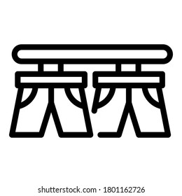 Dry pants icon. Outline dry pants vector icon for web design isolated on white background