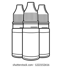 Dry Pigments. Vector flat outline icon illustration isolated on white background.