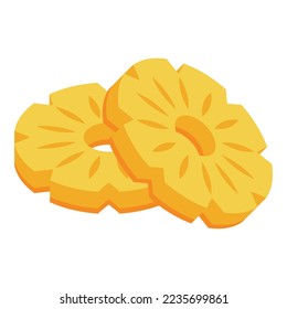 Dry pineapple icon isometric vector. Dry food. Raising snack