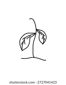 trockenes Pflanzensymbol, Vektorsymbol der besten Linie.