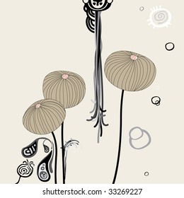 dry poppy on a plain
