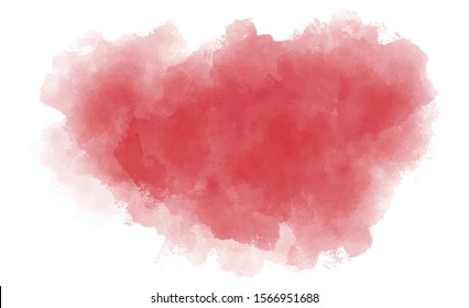 Dry red splash on white paper background. Abstract watercolor stain. Vector illustration. Texture gradient on white backdrop. EPS 8. 
