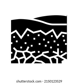 dry river glyph icon vector. dry river sign. isolated contour symbol black illustration