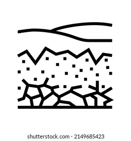 dry river line icon vector. dry river sign. isolated contour symbol black illustration