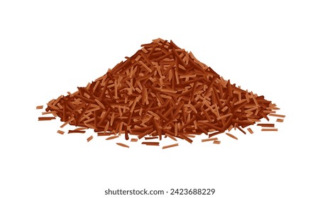 El montón de té seco de rooibos aislado de fondo blanco.
Ilustración de dibujos animados.