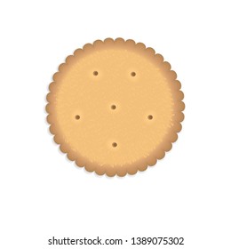 Dry round cracker cookie isolated on a white background