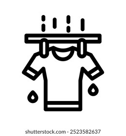 dry shirt line icon illustration vector graphic. Simple element illustration vector graphic, suitable for app, websites, and presentations isolated on white background