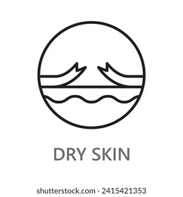 dry skin. skin care icon. cleaning and cleansing line icon vector illustration.