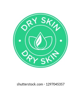 Dry skin icon. Label with skin type indicator for personal care products.
