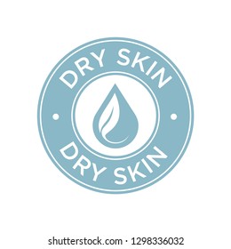 Dry Skin Icon. Label With Skin Type Indicator For Personal Care Products.