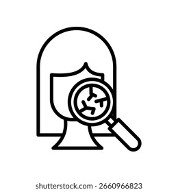 Trockene Haut Symbol Linie Vektorgrafik