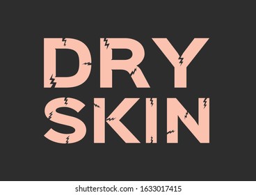 dry skin icon vector / text