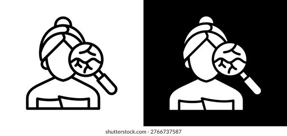 Dry Skin Icon whiteblack Vector Illustration