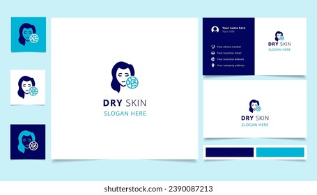 Dry skin logo design with editable slogan. Branding book and business card template.