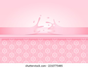 Dry skin peeling coarsening. Dead skin cells and Skin cell structure layer pink with copy space for text. Cosmetic beauty product advertising design. Vector EPS10.