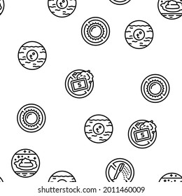 Dry Skin Treatment Vector Seamless Pattern Thin Line Illustration