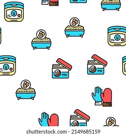 Dry Skin Treatment Vector Seamless Pattern Thin Line Illustration