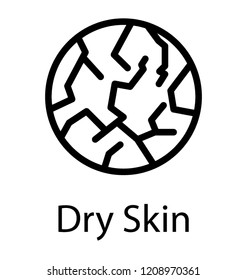 Dry Skin Vector Icon On White Background