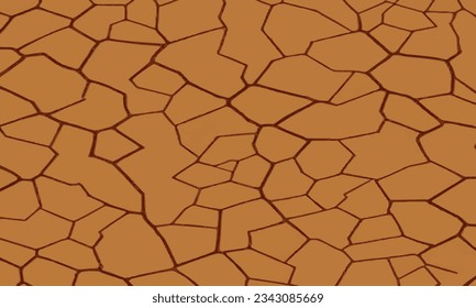 Dry soil brown surface cracked ground texture background. dry soil surface cracked ground texture vector