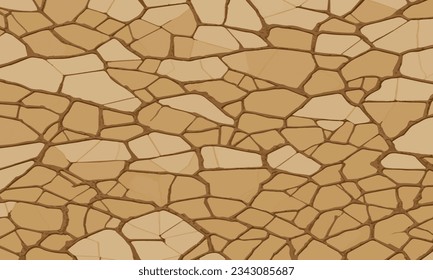 Dry soil brown surface cracked ground texture background. dry soil surface cracked ground texture vector