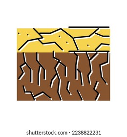 dry soil color icon vector. dry soil sign. isolated symbol illustration