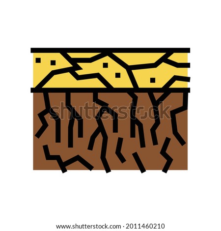 dry soil color icon vector. dry soil sign. isolated symbol illustration