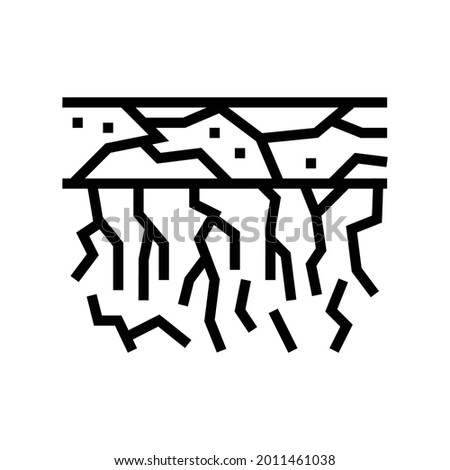dry soil line icon vector. dry soil sign. isolated contour symbol black illustration