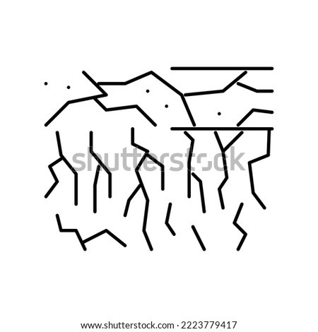 dry soil line icon vector. dry soil sign. isolated contour symbol black illustration