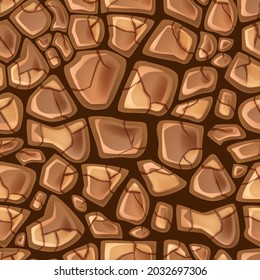 Dry soil seamless pattern game ground desert vector texture, cracked drought earth background. Nature environment tile, erosion brown clay surface, hot empty land top view. Dry soil material backdrop