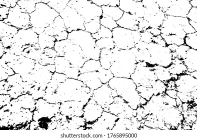 Textura seca del suelo. Grita el fondo. Textura gruesa. Sobreposición vectorial en blanco y negro. Superficie gruesa de grano.