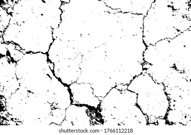 Textura seca del suelo. Grita el fondo. Textura gruesa. Sobreposición vectorial en blanco y negro. Superficie gruesa de grano.