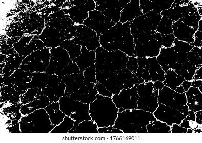 Textura seca del suelo. Grita el fondo. Textura gruesa. Sobreposición vectorial en blanco y negro. Superficie gruesa de grano.