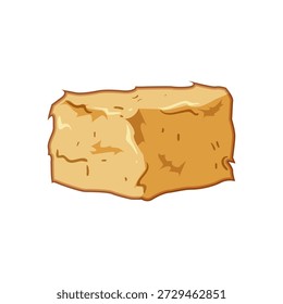 Dry square hay bale block on white background representing rural farm life, autumn harvest and livestock fodder for ranches, cowboy lifestyle, rustic country decor and storage