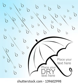Dry text under umbrella