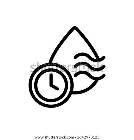 Dry time icon outline set sign
