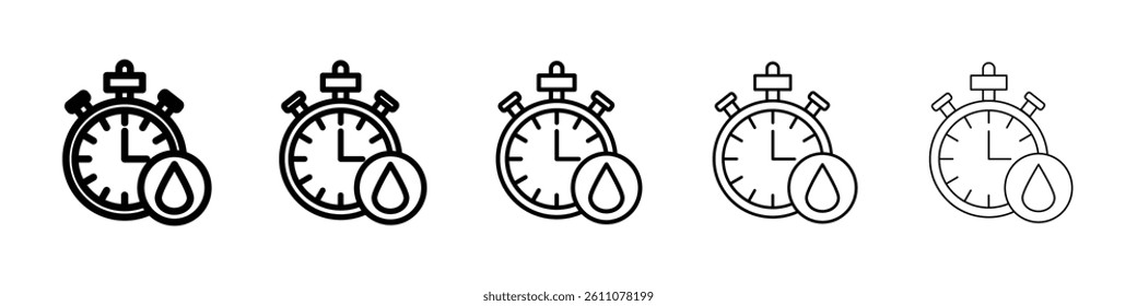 Dry time icon Symbol mark in Outline style