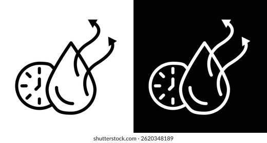 Dry time icon vector for web and mobile app. Symbol isolated.