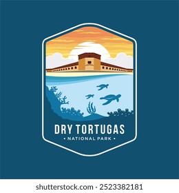 ilustración del logotipo del parche del Parque Nacional de las tortugas secas