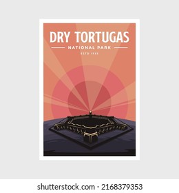 Dry Tortugas National Park Poster Vector Illustration Design