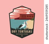 dry tortugas national park vintage logo vector symbol illustration design