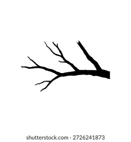 Dry tree branch silhouette vector flat illustration design.