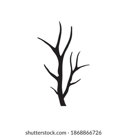 árbol seco con ramas estilo silueta diseño de ilustración vectorial
