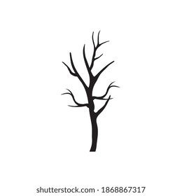 dry tree with branches silhouette style icon vector illustration design