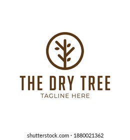 the dry tree in circle logo vector
