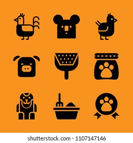dry, tree, face and lunch icon set. Vector illustration for web and design.