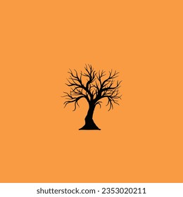 Árbol seco, icono vectorial de Halloween