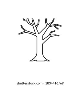 Dry tree icon design. Halloween concept. Linear icon. Vector illustration.