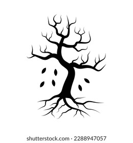 Dry tree icon design. Naked tree silhouette. isolated on white background. vector illustration