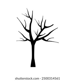 Dry tree icon illustrated on background