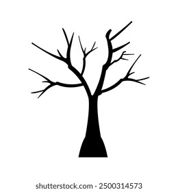 Dry tree icon illustrated on background